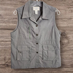 Vintage Cherokee Travel Gear safari button front cargo pocket vest womans size M